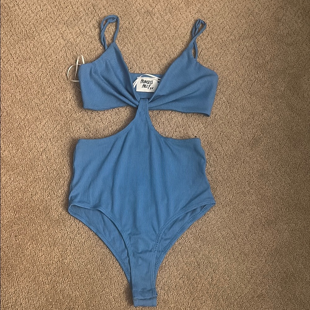 Princess Polly Blue Bodysuit with Cutout Design